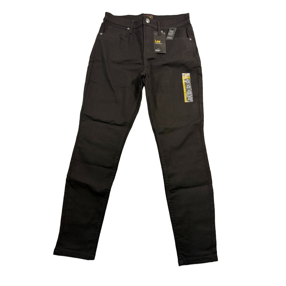 Lee Legendary Skinny Jeans Women 10 Black Mid Rise Moto Goth Stretch New